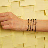 LETRA D TORMALINA BRACCIALE CORDA