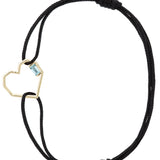 CORAZON AQUAMARINE CORD BRACELET