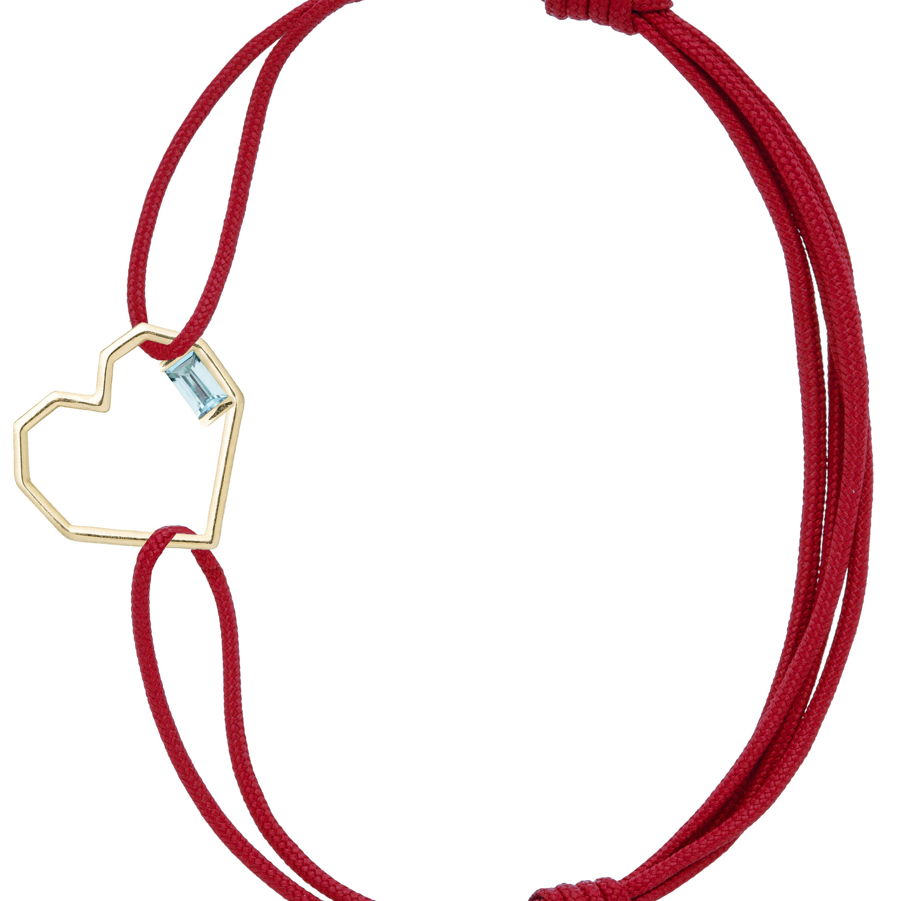 CORAZON AQUAMARINE CORD BRACELET