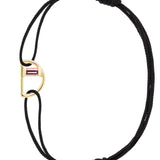 LETRA D TORMALINA BRACCIALE CORDA