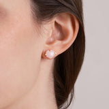 MINI CORAZON PINK OPAL EARRING