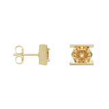 EXAGONAL CITRINE EARRINGS