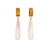 DECO MAXI DROP CITRINE + PINK SHELL EARRINGS