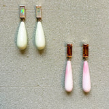 DECO MAXI DROP CITRINE + PINK SHELL EARRINGS