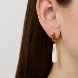 DECO MAXI DROP CITRINE + PINK SHELL EARRINGS