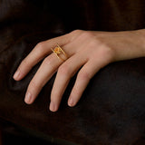 EXAGONAL CITRINE RING