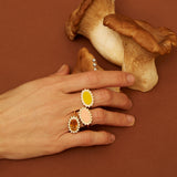 MARGARITA CITRINE WHITE RING