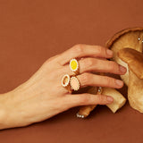 MARGARITA CITRINE WHITE RING