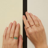 TU Y YO AQUAMARINE + GARNET RING