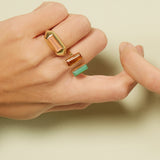 SPACE BAGUETTE MOONSTONE RING