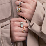 TRAPECIO AMETHYST PINK RING