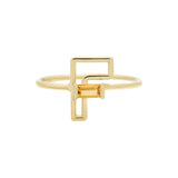 LETRA F CITRINE RING