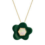 FLOWER OPAL GREEN NECKLACE