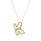 LETRA K AMETHYST NECKLACE