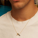 SLIDE BLUE GROUMETTE NECKLACE