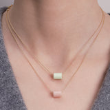 DECO CILINDRO PINK OPAL NECKLACE