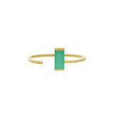 ARO C BAGUETTE CHRYSOPRASE RING