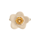 FLOWER CITRINE WHITE RING