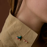 ROLLER GREEN + PINK NECKLACE