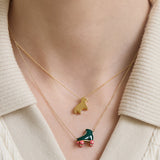 ROLLER GREEN + PINK NECKLACE