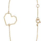 Gold chain bracelet with heart shaped pendant
