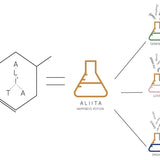 Gold chain necklace with chemistry baker shaped pendant illustration