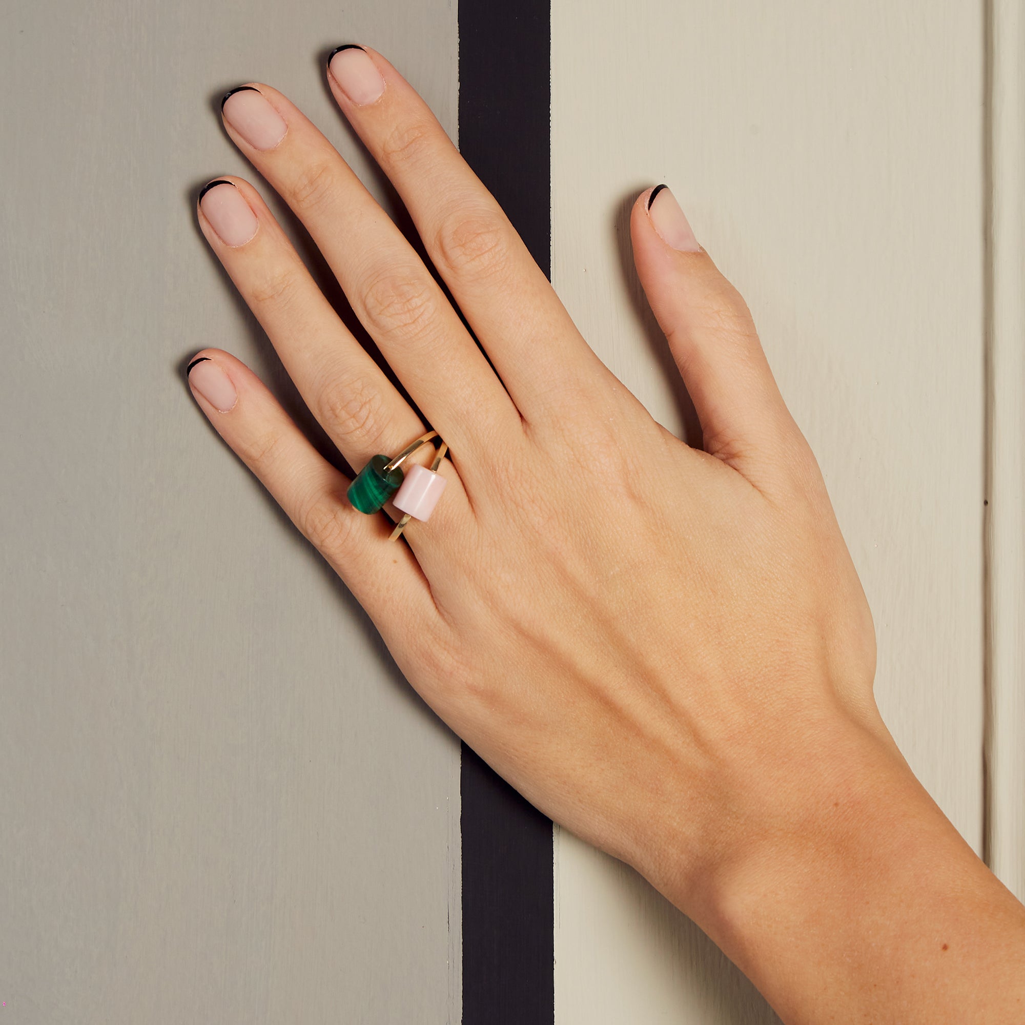 DECO CILINDRO PINK OPAL RING
