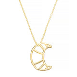 Gold chain necklace with small croissant shaped pendant