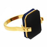DECO SANDWICH LAPIS LAZULI + BLACK AGATE RING