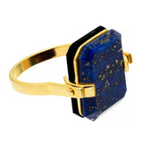 DECO SANDWICH LAPIS LAZULI + BLACK AGATE RING